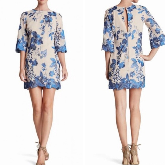Dress the Population Dresses & Skirts - Dress The Population Paige Embroidered Dress - Cobalt blue